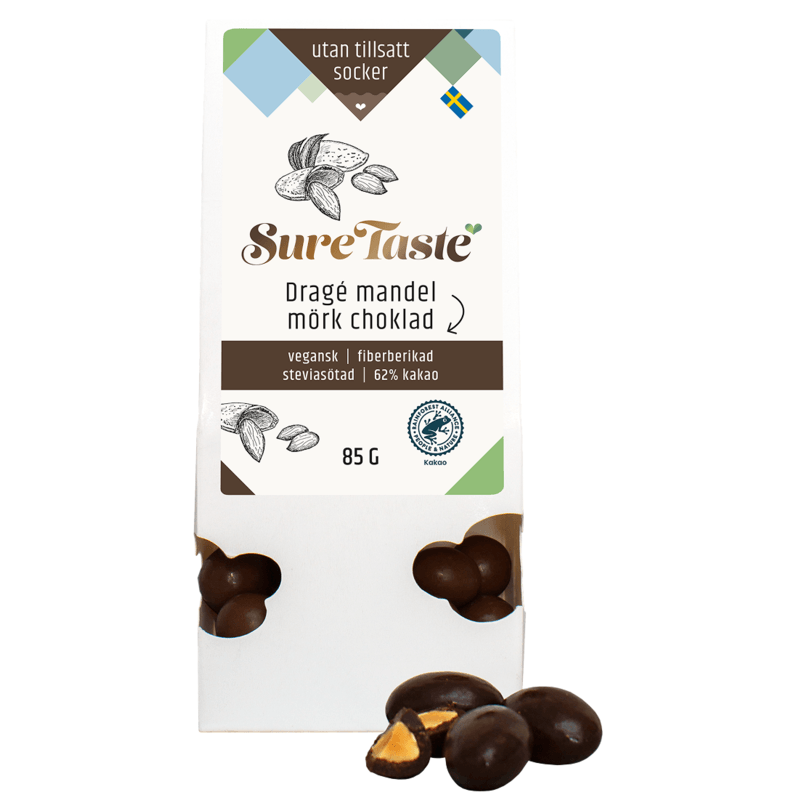 3 för 2 | Sure Taste Drage Mandel Mörk Choklad 85 g