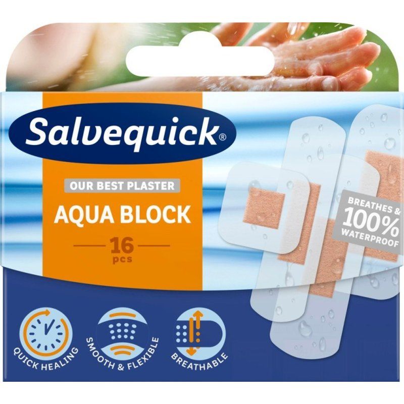 Salvequick Aqua Block Family Pack plåster 16 st