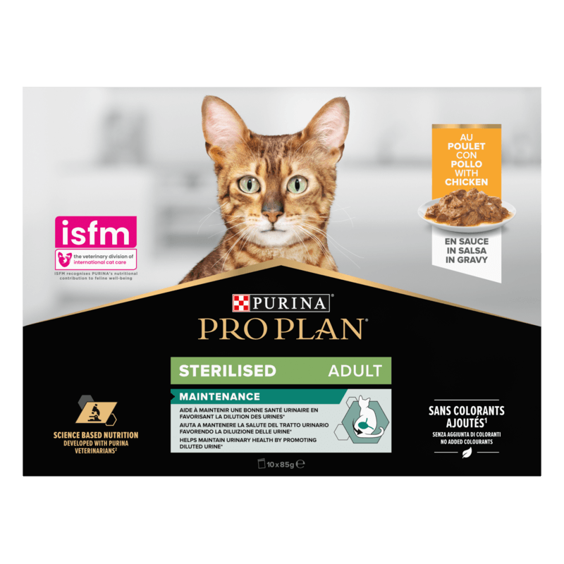 Purina Pro Plan Adult Sterilised Maintenance med kyckling i sås 850 g
