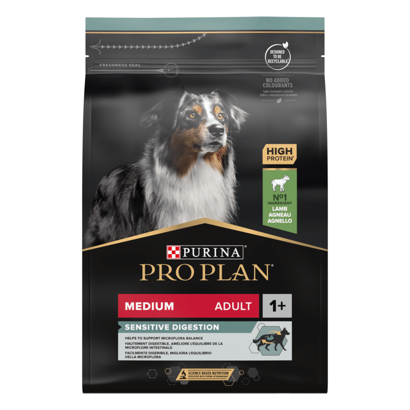 Purina Pro Plan Medium Adult Dog Sensitive Digestion Rikt på Lamm 3 kg