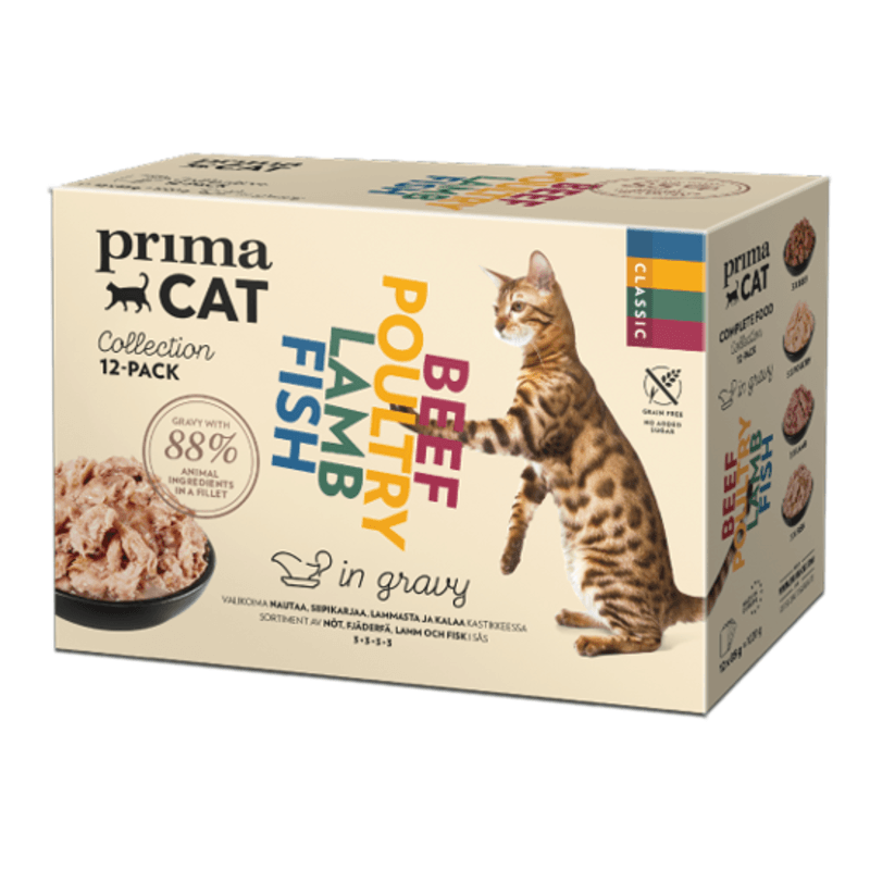 PrimaCat Classic multipack i sås 12 x 85 g