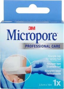 Micropore kirurgisk tejp vit refill, 10m x 2,5 cm 1 st