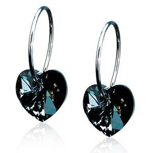 Blomdahl Örhängen Nt Ring Heart, Black Diamond, 14 mm 1 par