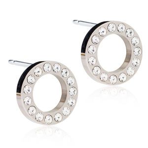 Blomdahl örhängen EJ NT Brilliance Puck Hollow 10 mm Crystal 1 par