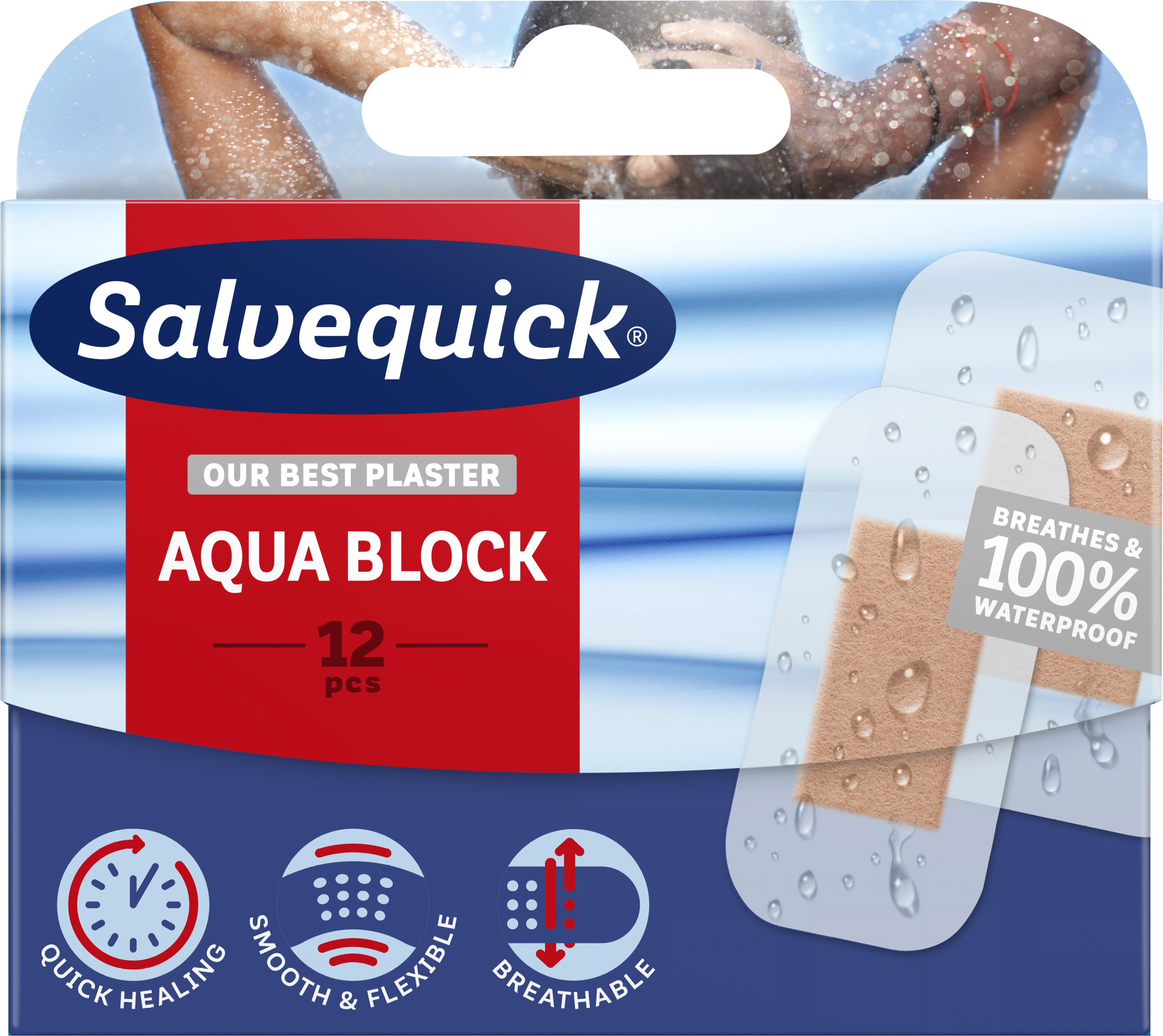 Salvequick Aqua Block plåster 12 st