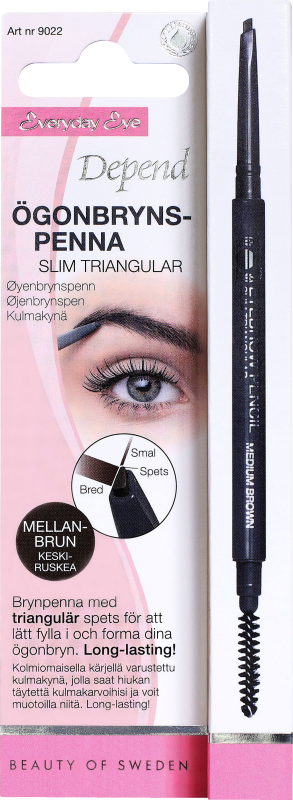 Depend Ögonbrynspenna Slim Triangulär mellanbrun 0,05 g