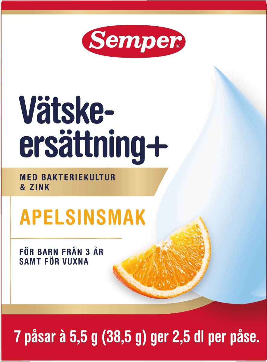 Semper Vätskeersättning med aktiv bakteriekultur apelsin 7 x 5,5 g