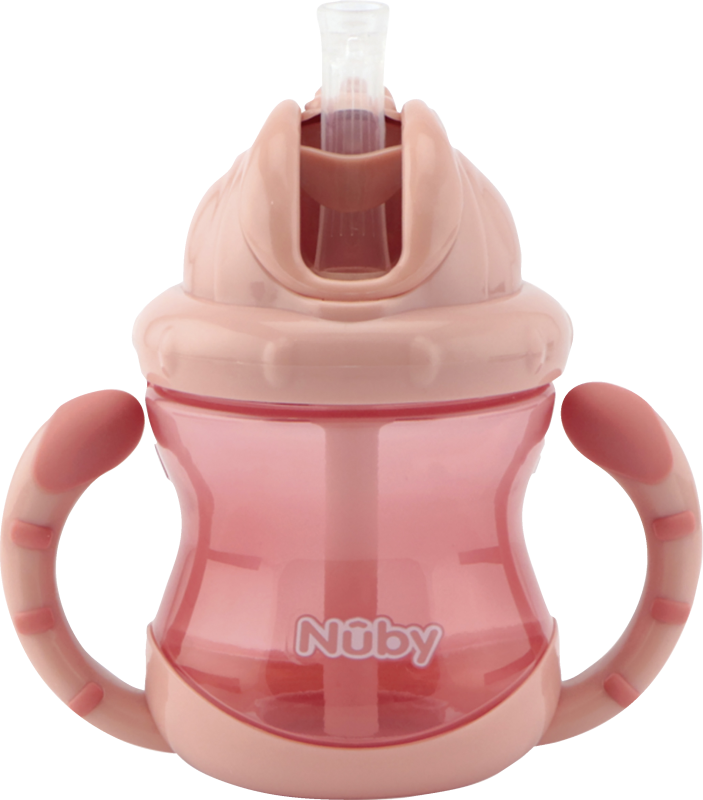 Nuby Twin Handle Flip It Mugg Rosa +12m 240 ml