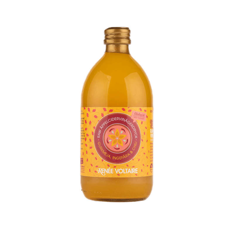 Renée Voltaire Raw Äppelcidervinägerdryck Gurkmeja, Ingefära & Chili EKO 500 ml