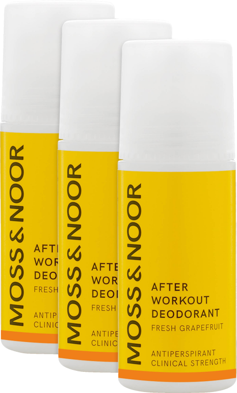 Moss & Noor After Workout Deodorant Fresh Grapefruit 3-pack
