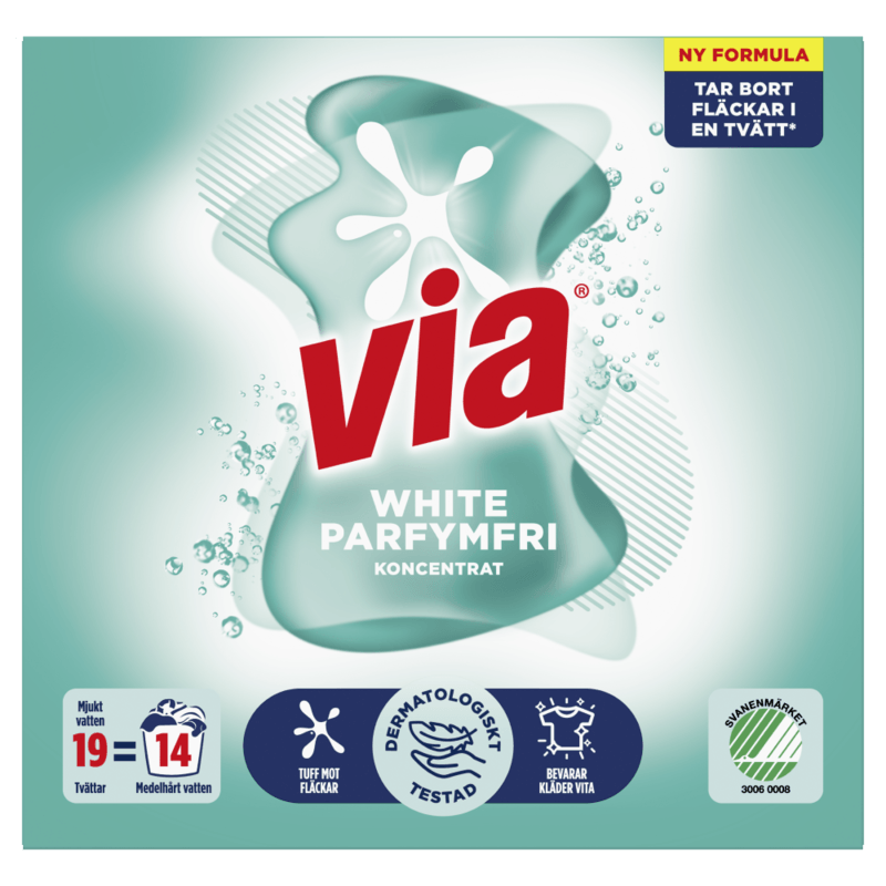 Via White Parfymfri Tvättmedel 760 g